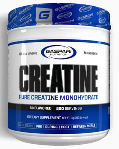 Gaspari Nutrition Pure Creatine Monohydrate 5G Of Pure Creatine Boost Muscle And Size Helps Increase Power And Anerobic Endurance (200 Servings Unflavored)