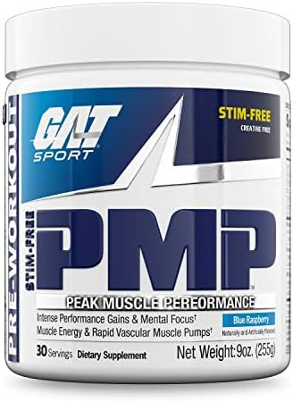 Gat Sport Pmp (Peak Muscle Performance) Preworkout 30 Servings (Blue Raspberry (Stim))