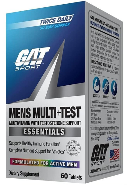 Gat Sport Men'S Multi + Test Premium Multivitamin Tablets (60 Count)