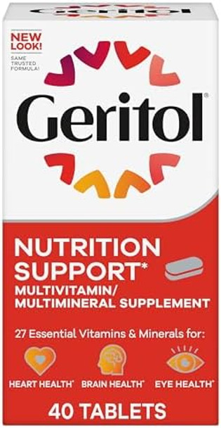 Geritol Multivitamin Supplement Contains Bvitamins Antioxidants Vitamins C E & D And Iron 27 Essential Vitamins And Minerals Gluten Nongmo No Artificial Sweeteners 40 Tablets