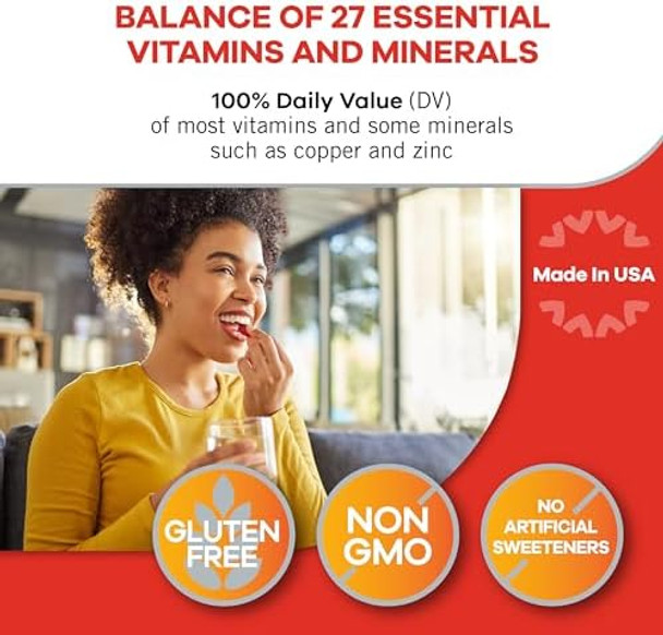Geritol Multivitamin Supplement Contains Bvitamins Antioxidants Vitamins C E & D And Iron 27 Essential Vitamins And Minerals Gluten Nongmo No Artificial Sweeteners 100 Tablets 3 Pack