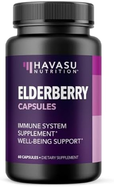 Sambucus Black Elderberry Capsules Immune Support Supplement For Adults 400Mg Of Extract Per Serving For Overall Wellness Vegetarianfriendly Nongmo Unflavored 60 Count 2 Month Supply