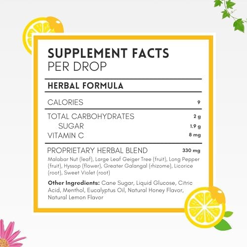 Herbion Naturals Cough Drops Honey Lemon Flavor Soothing Dietary Supplement For Adults & Children (6+) 18 Drops No Artificial Flavors Or Colors