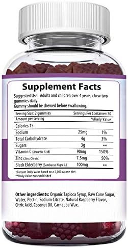 Herbion Elderberry Gummies With Vitamin C & Zinc Healthy Immune System Support Gluten & Gelatin 60 Gummies For Adults & Children 4 Years & Above Made In Usa Pack Of 4