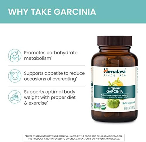 Himalaya Organic Garcinia Cambogia Herbal Supplement Appetite Support Lipid Metabolism Weight Support Usda Organic Nongmo Vegan 600 Mg 60 Plantbased Caplets 30 Day Supply