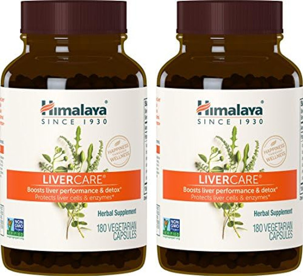 Himalaya Livercare Herbal Supplement Liver Cleanse Formula Liver Support Bile Production Eliminates Waste Vegan Nongmo Herbal Blend Formula 375 Mg 180 Capsules 2 Pack 180 Day Supply