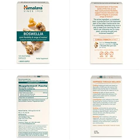 Himalaya Boswellia Joint Support For Mobility And Flexibility Promotes Tissue Preservation 250 Mg 240 Capsules