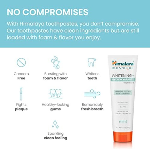 Himalaya Botanique Whitening + Hydroxyapatite Toothpaste Mint Flavor Nano Hydroxyapatite 4 Oz