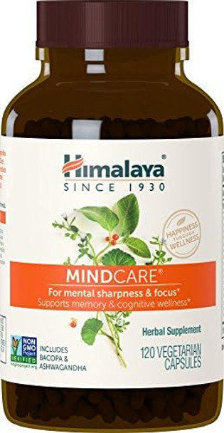 Himalaya Mindcare Nootropic Brain Supplement Booster For Mental Sharpness Focus Memory And Cognitive Wellness 1170 Mg 120 Capsules 1 Month Supply