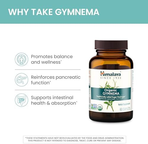Himalaya Organic Gymnema Sylvestre Herbal Supplement Usda Organic Nongmo 700 Mg 60 Plantbased Caplets