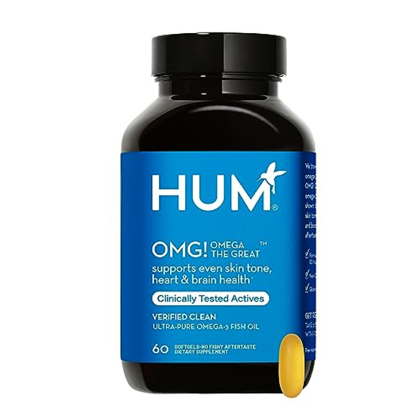 Hum Omg Omega The Great Triple Omega 3 Fish Oil Supplement With Dha Eha & Vitamin E To Support Bright & Even Skin Tone Gluten & Nongmo (60Count)