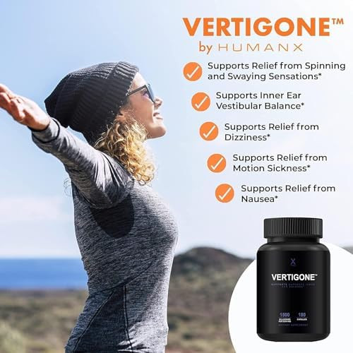 Humanx Vertigone Vertigo Relief Timetested Ingredients Ancient Natural Inner Ear Balance Supplement Relieves Dizziness Nausea Spinning & Swaying Sensations Non Gmo Dizzy Aid Pills