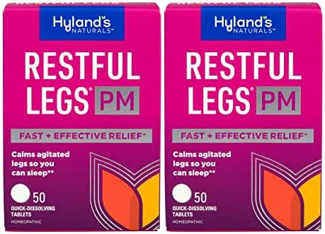 Hyland'S Restful Legs Pm Nighttime Formula Calms Agitated Legs So You Can Sleep 50 Quick Dissolving Tablets (Pack Of 2)