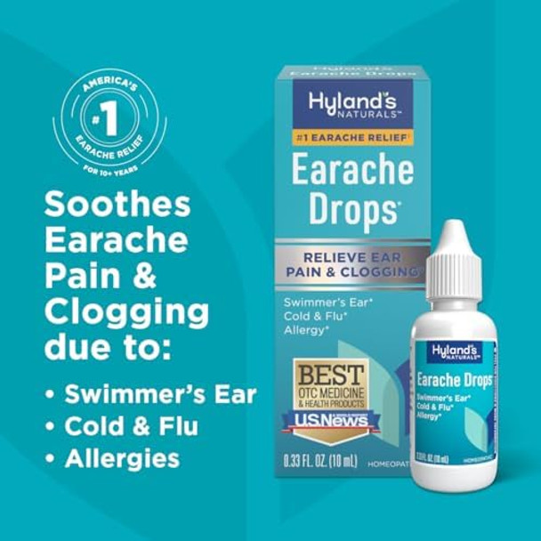 Hyland'S Earache Drops Natural Relief Of Swimmer'S Ear Cold And Flu Allergy Symptoms Ages 4 And Up: (2 Pack)