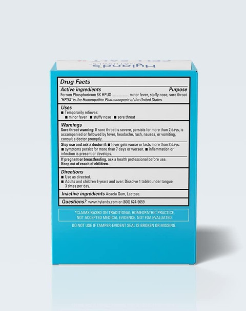 Bundle Of Hyland'S #4 Cell Salt Ferrum Phos 6X Tablets Sinus Decongestant Cold And Fever Inflammation 100 Ct