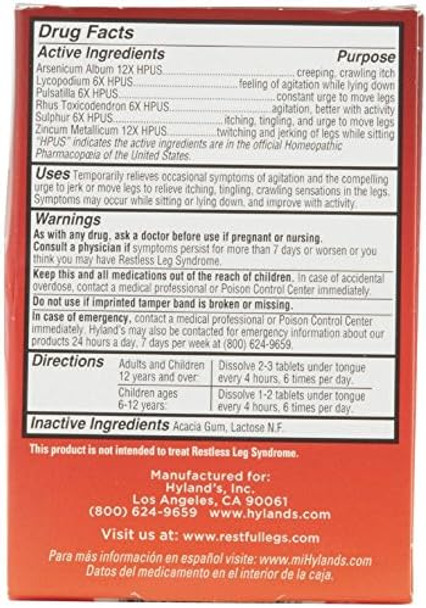 Hyland'S Restful Legs Tablets 50 Ea (Pack Of 6)