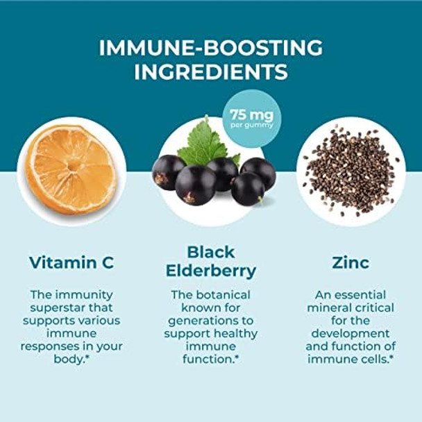 Hyland'S Naturals Kids Organic Elderberry Plus Gummies Organic Black Elderberry With Zinc And Vitamin C Immune Support For Children 48 Vegan Gummies (2 Pack)