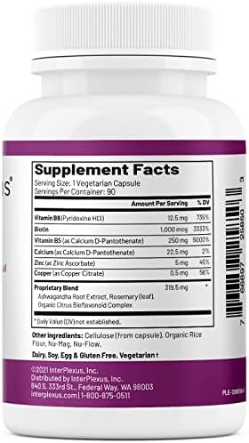 Interplexus Adapt Vitamin Mineral & Herbal Adrenal Supplement Gluten Dairy Soy 90 Capsules (90 Servings)
