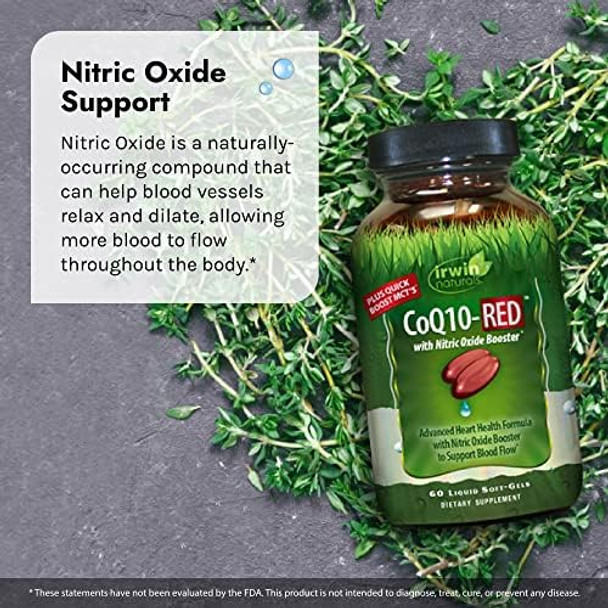 Irwin Naturals Coq10Red With Nitric Oxide Booster High Absorption Antioxidant Protection 60 Liquid Softgels