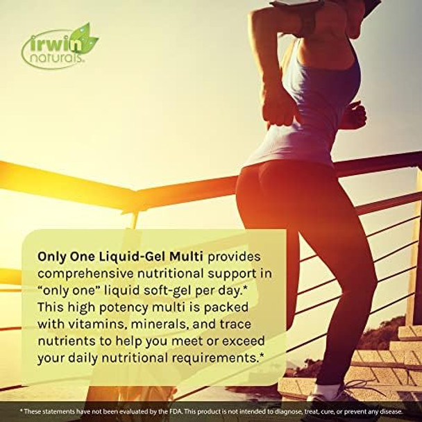 Irwin Naturals Only One Liquidgel Multi With Iron 60 Liquid Softgels Daily Essential Vitamins Minerals Antioxidants Omega3S & Green Super Foods