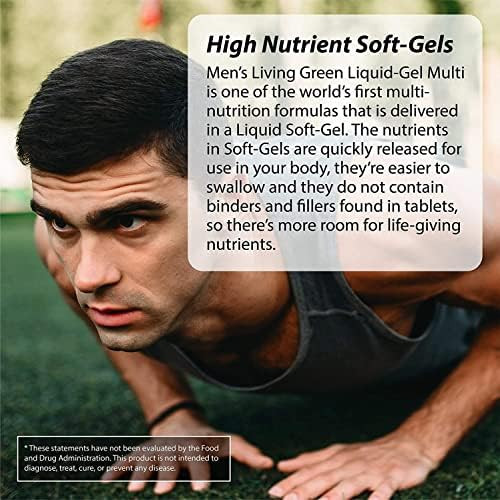 Irwin Naturals Men'S Living Green Liquidgel Multi 70 Essential Nutrients Fullspectrum Vitamins Wholefood Blend Targeted Adrenal & Brain Support 90 Liquid Softgels With Pill Case