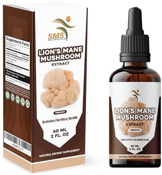 Smshealthproducts.Com Lion'S Mane Mushroom Drops Supplement Lions Mane Tincture Natural Immune Support 2 Fl Oz