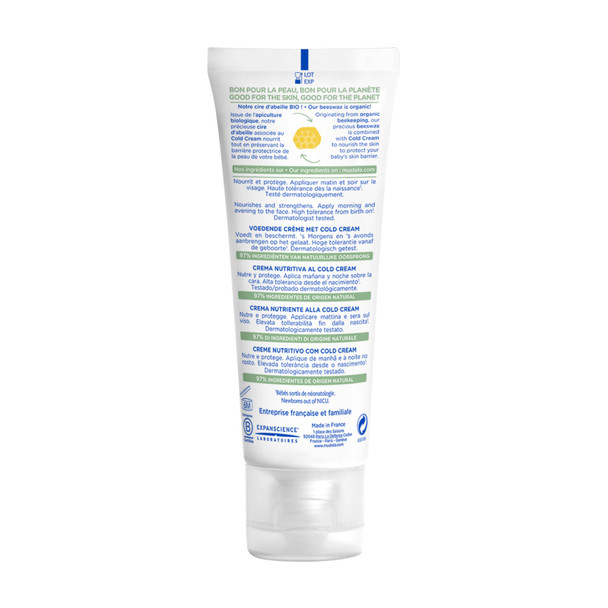 Mustela Baby Nourishing Face Cream – Daily Moisturizer for Dry Skin - with Natural Avocado, Cold Cream & Beeswax-40ml