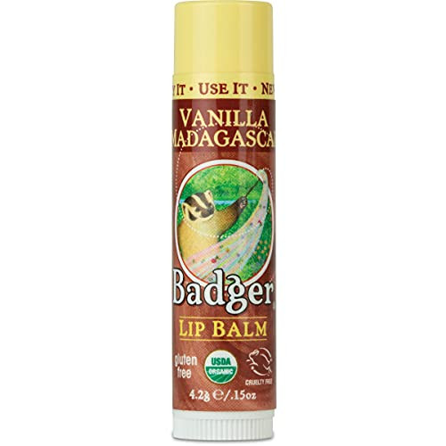 Badger Organic Vanilla Classic Lip Balm 0.15 Oz