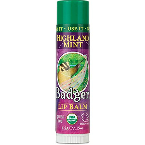 Badger Highland Mint Classic Lip Balm 0.15Oz Stick