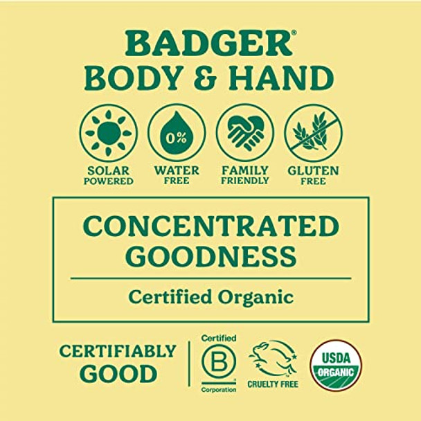 Badger Balm Unscented 100% Organic Olive Oil & Beeswax Fragrance  Hand Cream Long Lasting Sensitive Skin Moisturizer 2 Oz Tin
