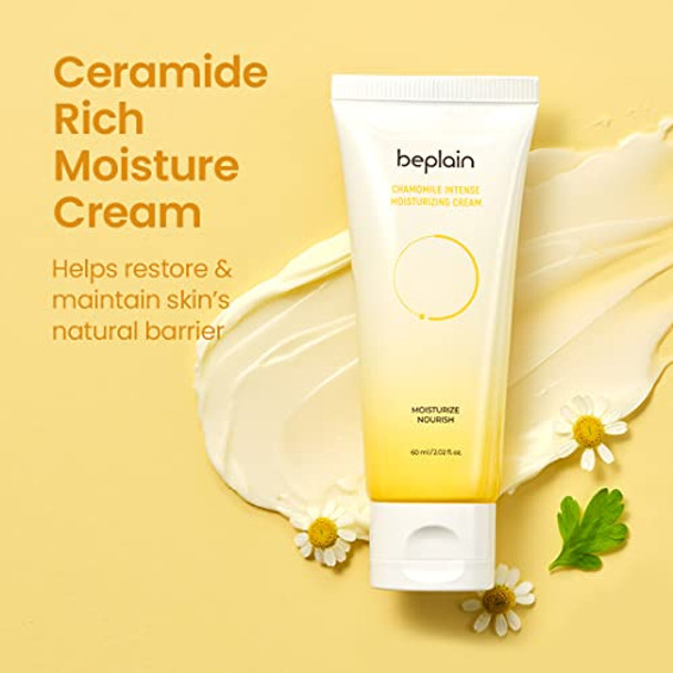 Beplain Ceramide Skin Barrier Cream (2.02 Fl Oz / 60Ml) Chamomile Intense Moisturizing Facial Cream Daily Soothing & Nourishing Treatment For Sensitive Skin Korean Skin Care