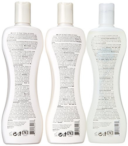 Biosilk 3Piece Silk Therapy Shampoo Conditioner & Serum Kit Haircare For Incredible Shine Sulfate Paraben & Cruelty 12 Oz (3 Products)