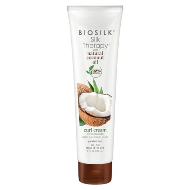 Biosilk Silk Therapy With Coconut Oil Curl Cream Defines Curls Nourishing & Helps Eliminate Frizz Sulfate Paraben & Cruelty 5 Oz Biosilk Silk Therapy With Coconut Oil Curl Cream Defines Curls Nourishing & Helps Eliminate Frizz Sulfate Paraben & Cruelty 5 Oz