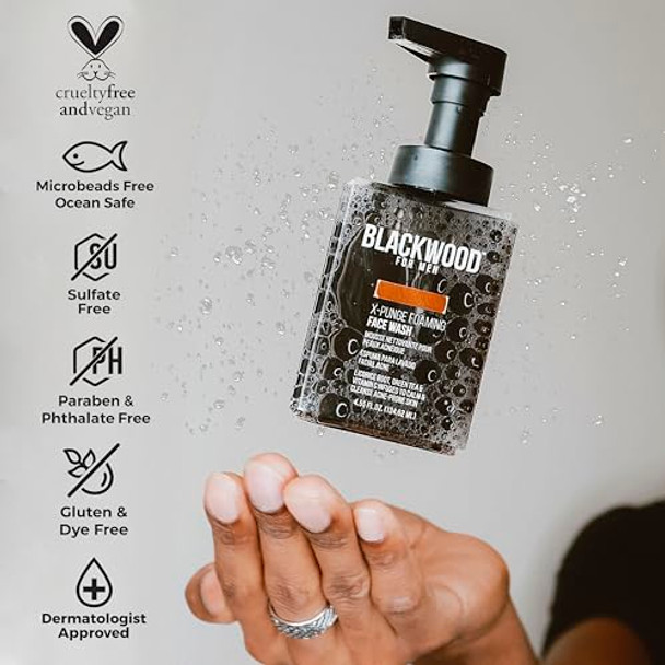 Blackwood For Men Xpunge Foaming Face Wash Acne Facial Cleanser For Oily To Normal Skin (4.55 Oz)