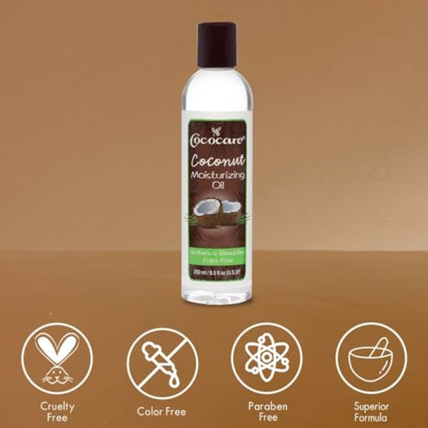 Cococare Coconut Moisturizing Oil 8.5 Fl Oz. Formulated With Natural Coconut Oil 2 Pack