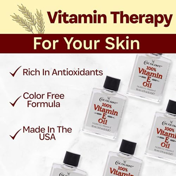 Cococare 100% Vitamin E Oil 14000 I.U. 0.5 Fl Oz Skin Moisturizer & Antioxidant Protection Cococare 100% Vitamin E Oil 14000 I.U. 0.5 Fl Oz Skin Moisturizer & Antioxidant Protection