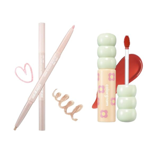 Colorgram 02 Cool Tone Under Eye Highlighter Stick + Fruity Glass Tint 06 Joyful Tomato Bundle