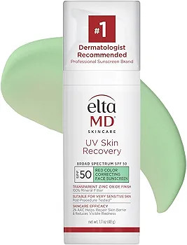 EltaMD UV Skin Recovery Face Sunscreen with Zinc Oxide All Mineral Safe for Sensitive Skin SPF 50Spf 50 (0.49 Oz) For Sensitive Skin With Zinc Oxide Protection Hypoallergenic 1.7 Oz