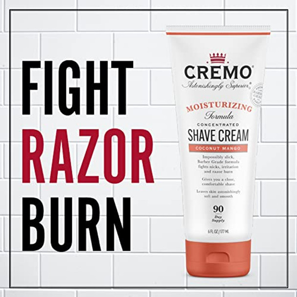 Cremo Coconut Mango Moisturizing Shave Cream Astonishingly Superior Ultraslick Shaving Cream & Cooling Formula Post Shave Balm Soothes Cools And Protects Skin From Shaving Irritation