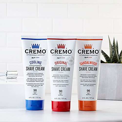 Cremo Barber Grade Sandalwood And Cooling Shave Creams Ultraslick Shaving Cream For Men Fights Nicks Cuts And Razor Burn 2 X 6 Fl Oz
