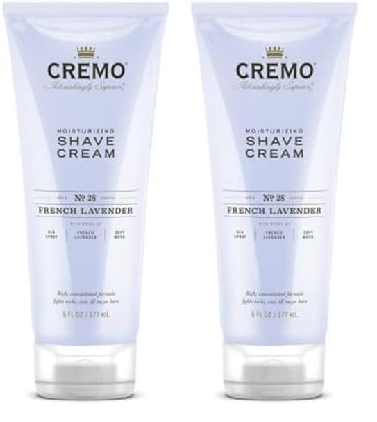 Cremo French Lavender Moisturizing Shave Cream Astonishingly Superior Ultraslick Shaving Cream For Women Fights Nicks Cuts And Razor Burn 6 Fl Oz (Pack Of 2)