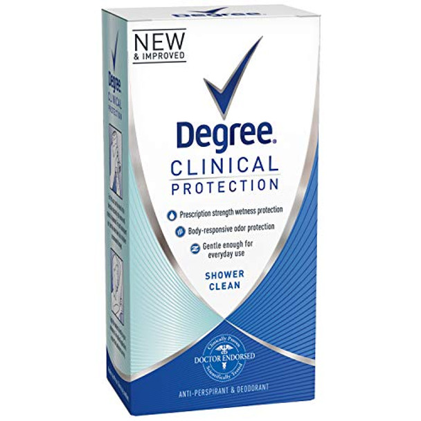 Degree Women Clinical Protection Antiperspirant Deodorant Shower Clean 1.70 Oz (Pack Of 3)