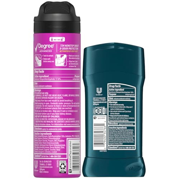 Degree Men’S Antiperspirant Deodorant Cool Rush Stick & Dry Spray Bundle Giannis Antetokounmpo “Greek Freak” Limited Edition 72H Sweat & Odor Protection (4 Piece Set)