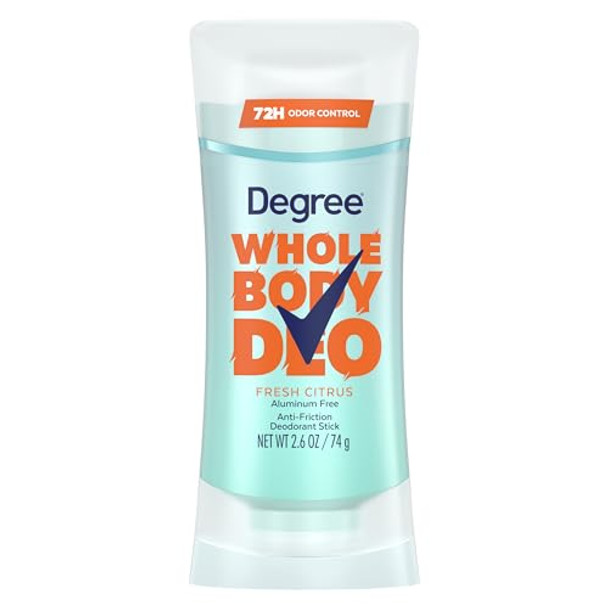Degree Women Whole Body Deodorant Stick Fresh Citrus Scent Glides On Clear + Absorbs Sweat Aluminum  72H Odor Protection 2.6 Oz