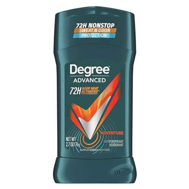 Degree Men Antiperspirant Deodorant Adventure 72Hour Sweat And Odor Protection Antiperspirant For Men With Body Heat Activated Technology 2.7 Oz