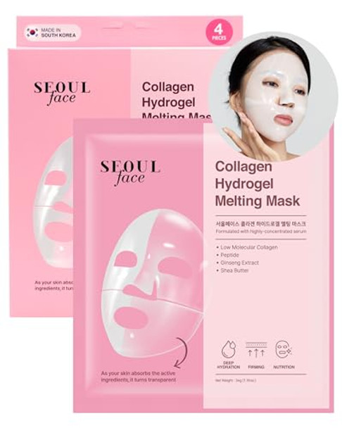 Dermal Hyaluronic Hydrogel Melting Jelly Gel Mask 4Ea Korean Overnight Face Mask With Ceramide Deep Moisturizing Pore Minimizing For Glow Skin Korean Skincare
