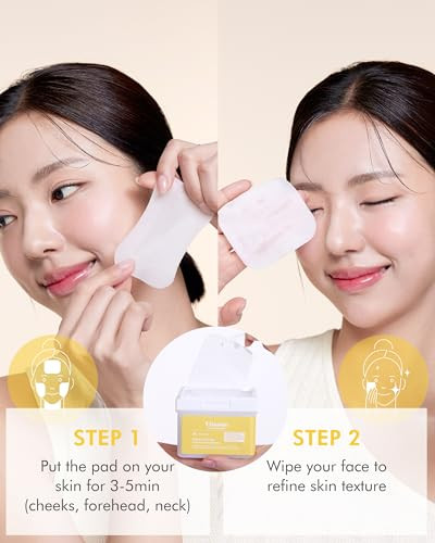 Dermal Vitamin Toner Pad Korean Toner Pad For Skin Glow & Vitality Improvement With Vitamin C Vegan Pure Cotton Square Pads Travel Kit 12 Pads 3 Pack (Total 36 Pads)