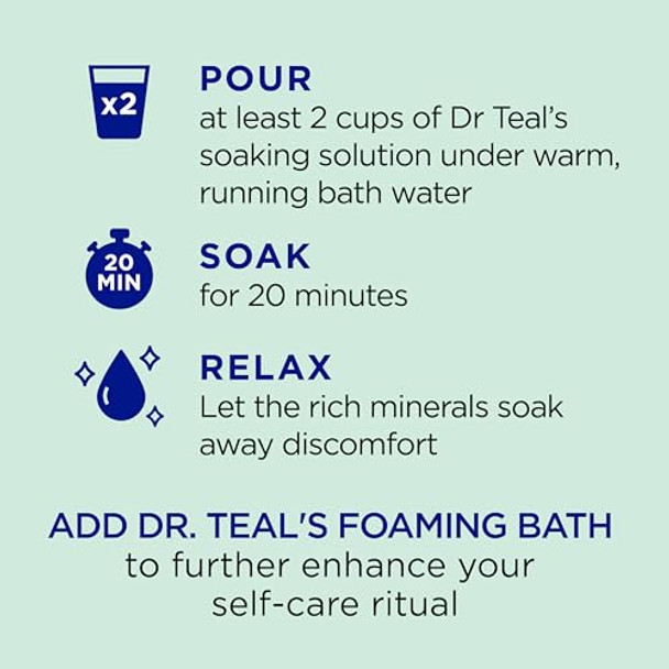 Dr Teal'S Pure Epsom Magnesium Salt Soak Glow & Hydrate With Ceramides & Avocado Essential Oils 3 Lbs