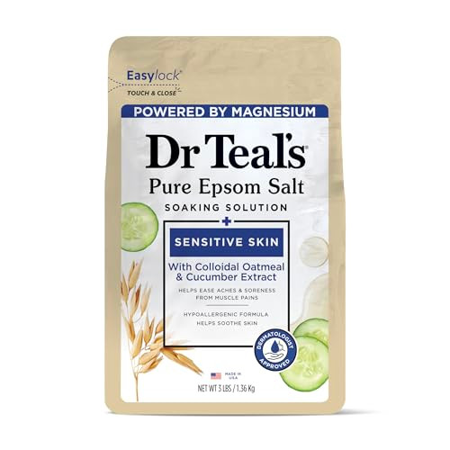 Dr Teal'S Epsom Salt Magnesium Soak Sensitive Skin With Colloidal Oatmeal & Cucumber Extract 3 Lbs