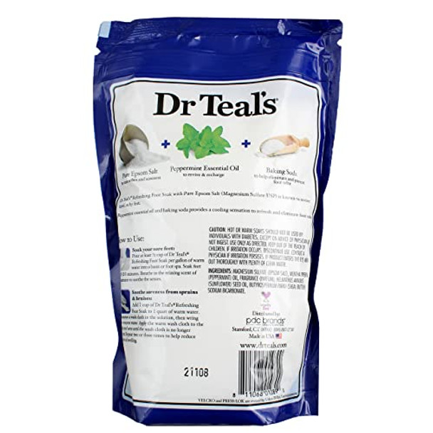 Dr. Teals Revitalize And Refresh Epsom Salt Foot Soak Cooling Peppermint 32 Oz By Dr. Teal'S